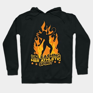 Unleashing Her Athletic Spirit, Serve, Womens Volleyball Premium Hoodie